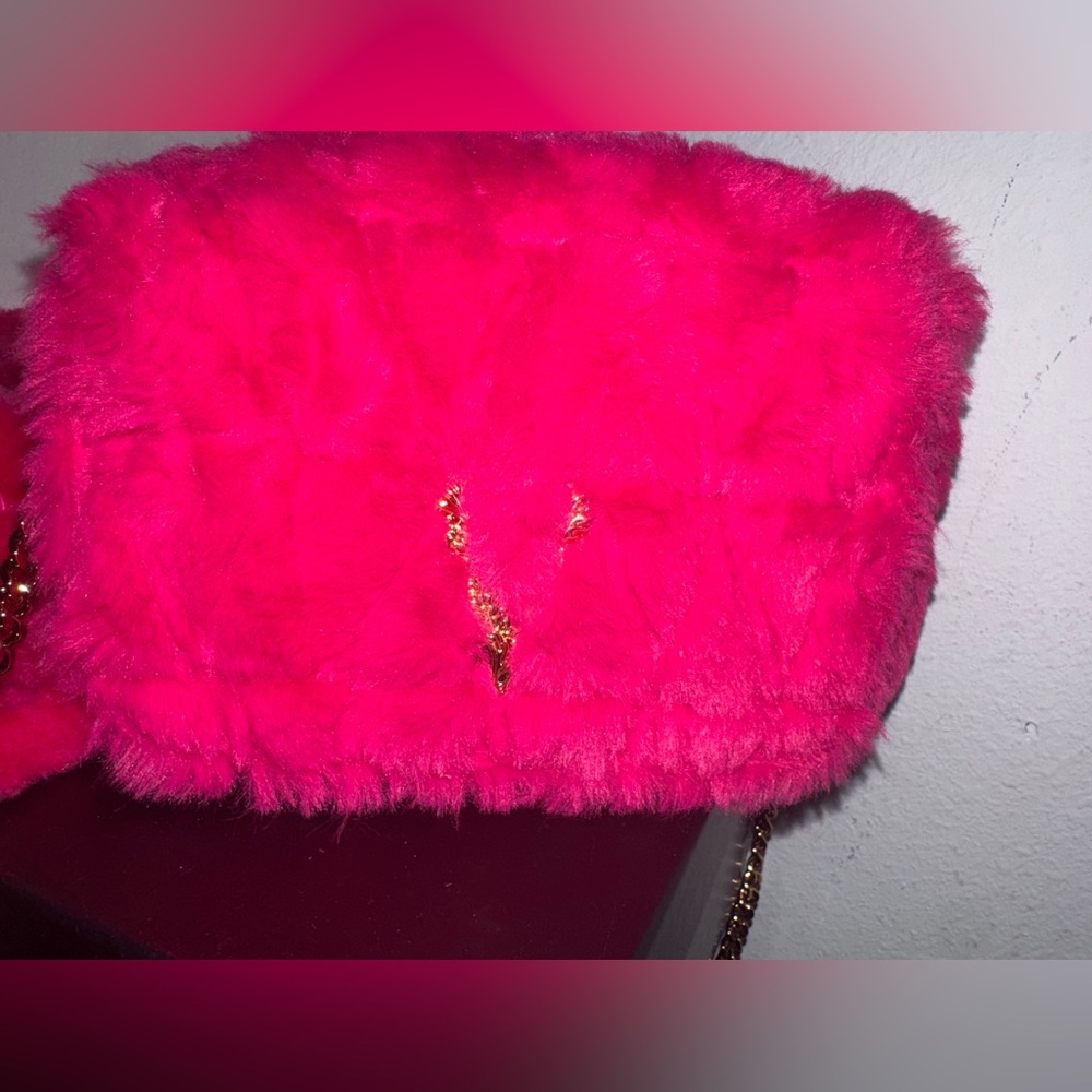 Versace Vibrant Pink Fur Shoulder Bag